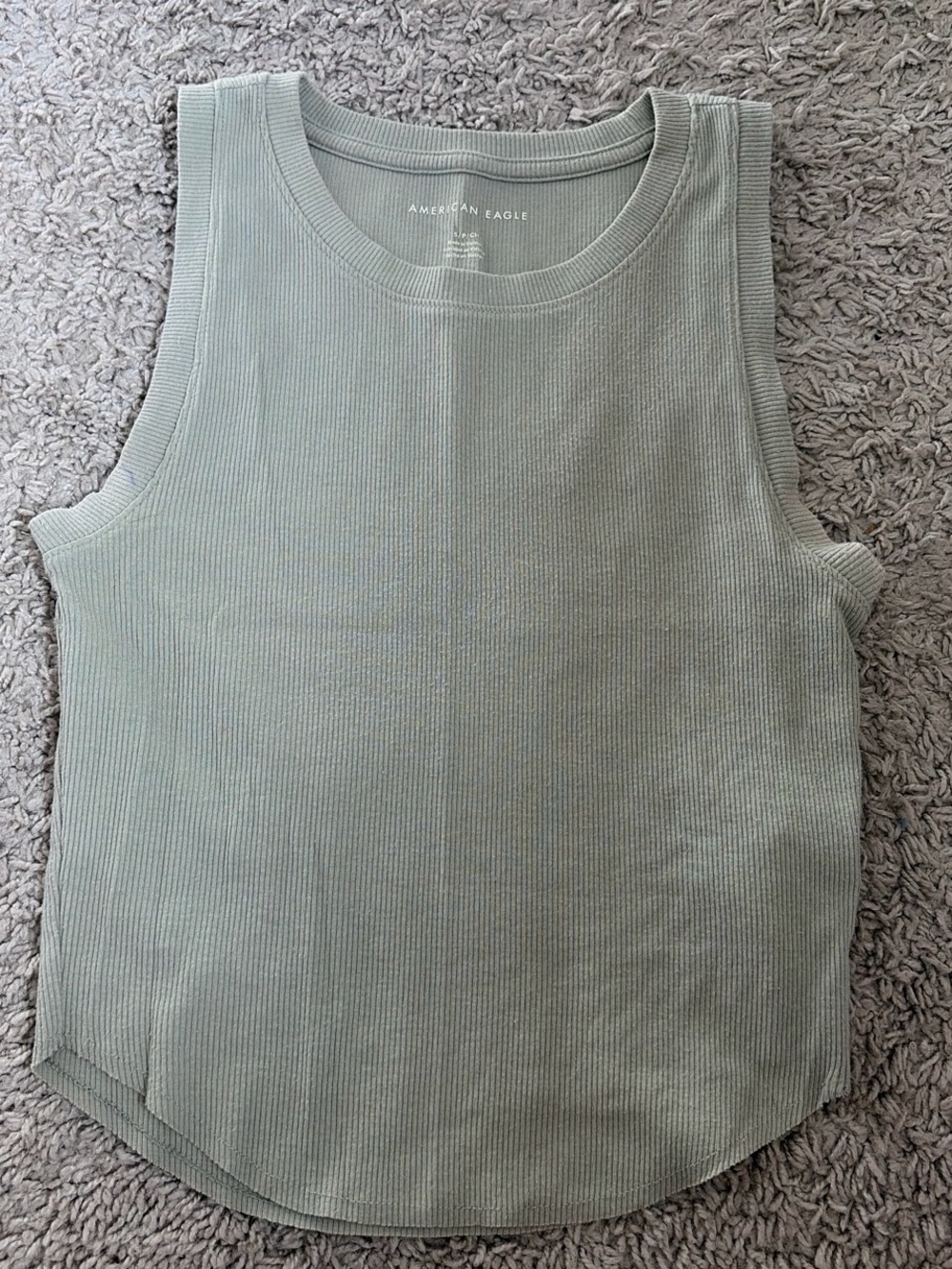 American Eagle Outfitters Ribbed Tank Top in Sage Green